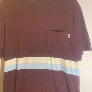 Vans skateboarding burgundy t-shirt with stripes